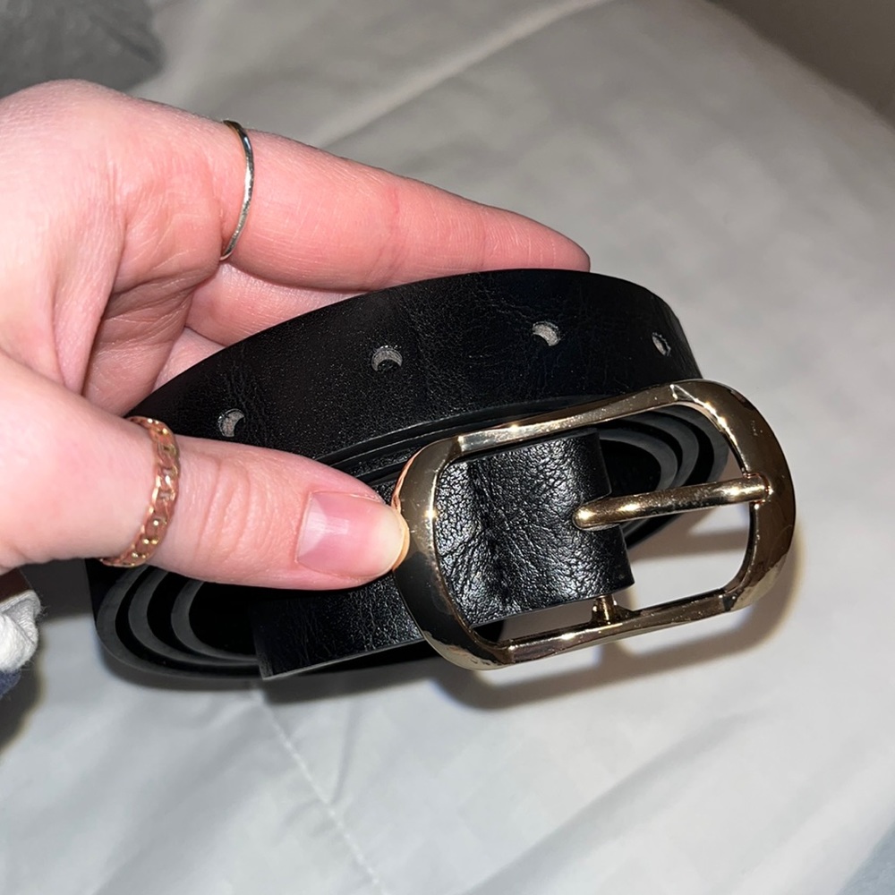 Nasty Gal black belt with gold buckle
